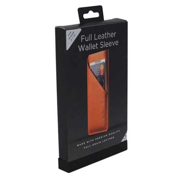 Mujjo Full Leather Wallet Sleeve for iPhone X/XS – Premium Full Grain Leather – - Picture 3 of 6